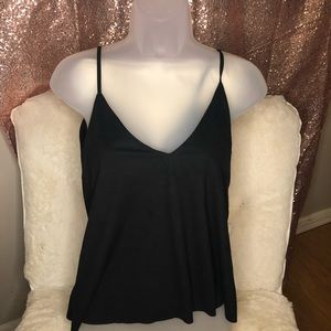 Black spaghetti strap float blouse